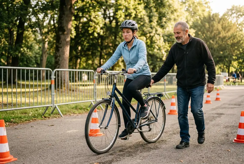Initiation à la mobilité à vélo — cours de vélo à domicile